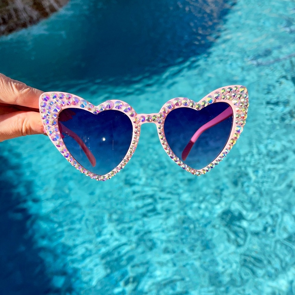 Bachelorette rhinestone heart glasses